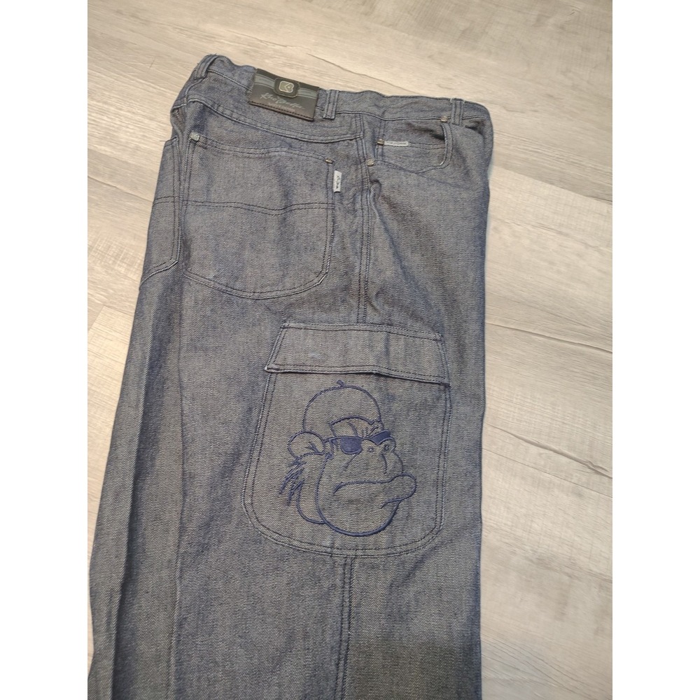 KNO Betta Jeans Wide Leg Cargo Baggy Hiphop‎ Streetwear Skater 30x30 y2k Monkey